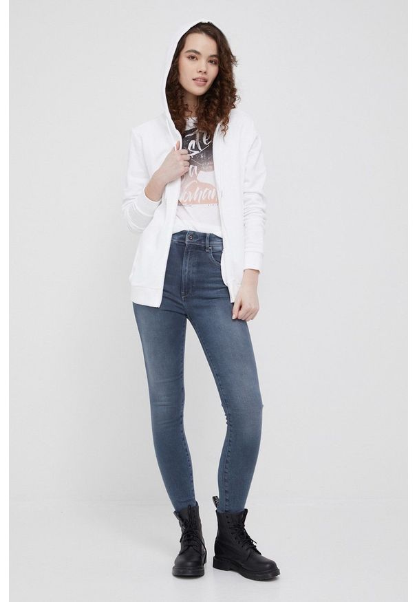 G-Star RAW - G-Star Raw jeansy Kafey damskie high waist. Stan: podwyższony. Kolor: niebieski