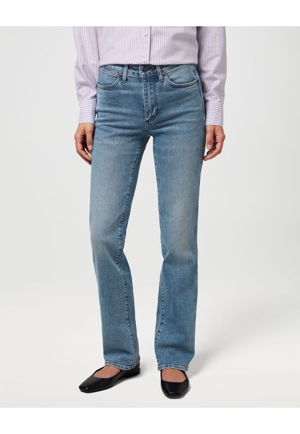 Wrangler - DAMSKIE SPODNIE WRANGLER STRAIGHT INDIGO VALLEY 112371169