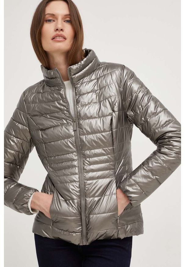 Answear Lab kurtka damska kolor srebrny przejściowa. Kolor: srebrny. Materiał: syntetyk. Styl: wakacyjny