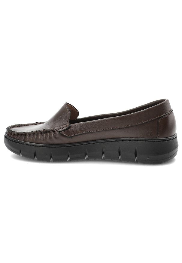 Czekoladowe Półbuty Armodo Skórzane Buty Damskie. Okazja: do pracy, na co dzień. Kolor: brązowy. Materiał: skóra. Styl: casual, elegancki
