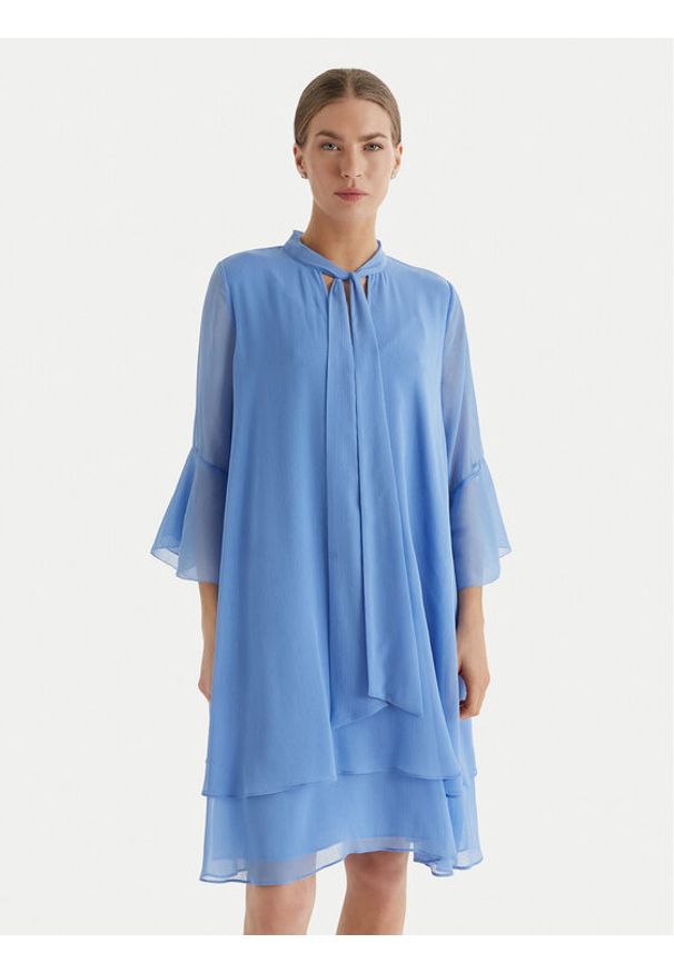 JOOP! Sukienka koktajlowa Denia 30102010 Błękitny Regular Fit. Kolor: niebieski. Materiał: syntetyk. Styl: wizytowy