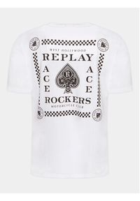 Replay T-Shirt M6656.000.22662 Biały Regular Fit. Kolor: biały. Materiał: bawełna