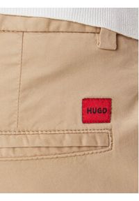 Hugo - HUGO Chinosy David251D 50530886 Beżowy Slim Fit. Kolor: beżowy. Materiał: bawełna #5