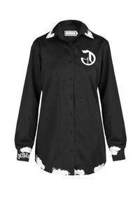 CHAOS BY MARTA BOLIGLOVA - Czarna koszula Muddy. Kolor: czarny. Materiał: bawełna. Wzór: haft, aplikacja