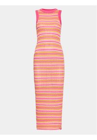 Gina Tricot Sukienka dzianinowa 19800 Różowy Slim Fit. Kolor: różowy. Materiał: bawełna