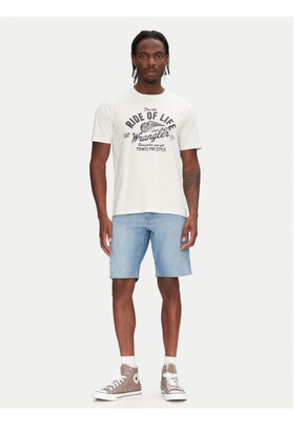 Wrangler T-Shirt Americana 112362791 Écru Regular Fit. Materiał: bawełna