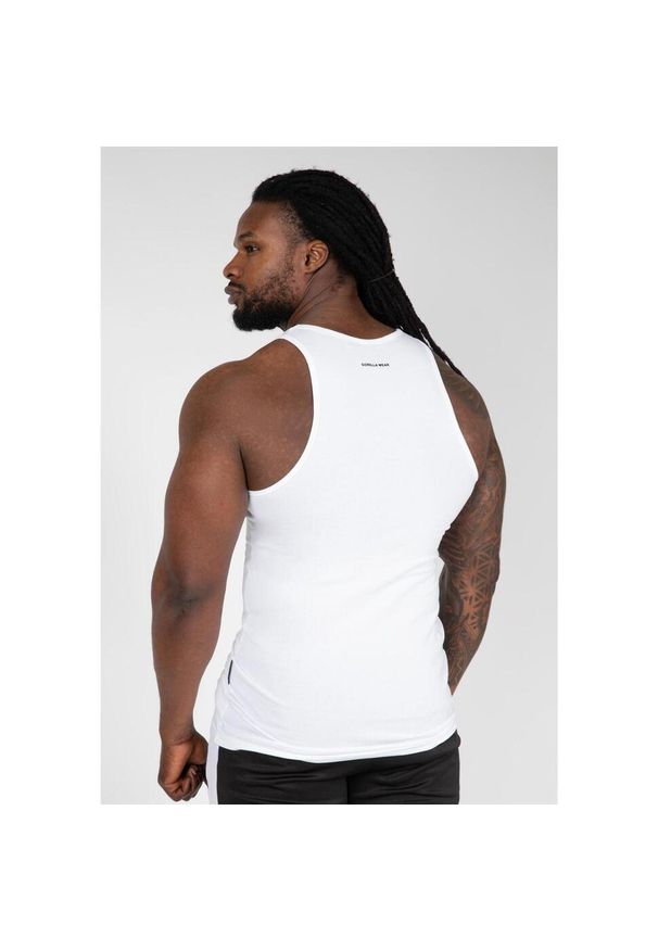 GORILLA WEAR - Tank top fitness męski Gorilla Wear Adams Stretch biały. Kolor: biały. Długość rękawa: bez rękawów. Styl: sportowy