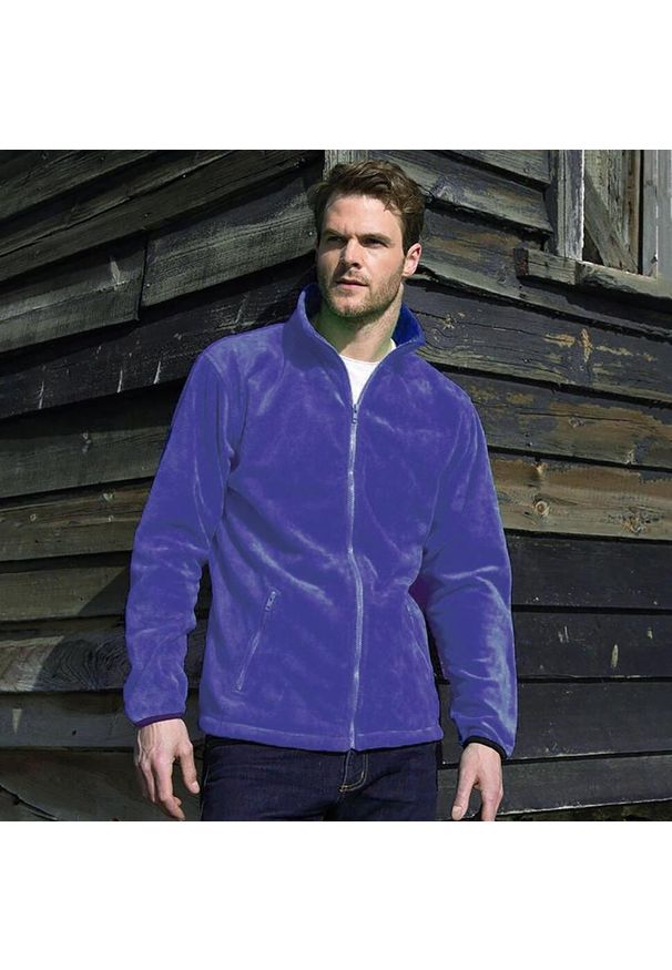RESULT - Kurtka Męska Polarowa Fashion Fit. Kolor: fioletowy. Materiał: polar. Sezon: zima. Styl: sportowy