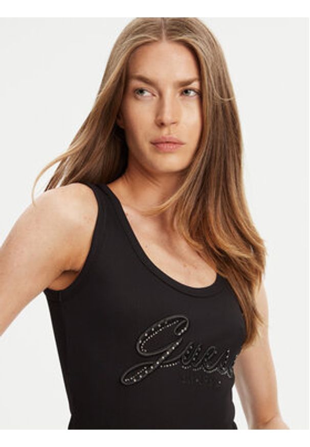 Guess Top W5YP00 KCXJ2 Czarny Regular Fit. Kolor: czarny. Materiał: syntetyk