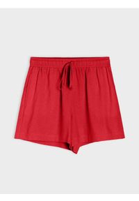 Sinsay - Szorty z domieszką lnu - pomarańczowy. Kolor: pomarańczowy. Materiał: len
