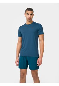 4f - Koszulka treningowa regular szybkoschnąca męska. Kolor: niebieski. Materiał: materiał, dzianina #1