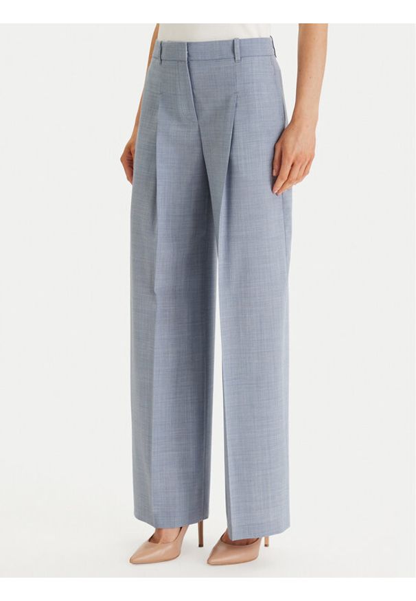 BOSS Spodnie materiałowe Tiana 4 50554965 Granatowy Regular Fit. Kolor: niebieski. Materiał: wełna