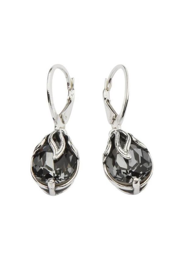 Polcarat Design - Kolczyki srebrne z kryształami Swarovskiego K 1643. Materiał: srebrne. Kolor: srebrny. Wzór: aplikacja. Kamień szlachetny: kryształ