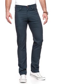 Wrangler - WRANGLER SPODNIE MĘSKIE ARIZONA STRETCH NAVY W12OAN114. Materiał: materiał