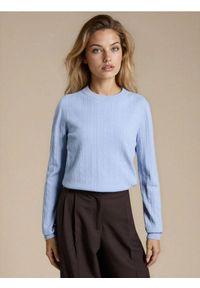 Sinsay - Sweter w prążki - błękitny. Kolor: niebieski. Wzór: prążki
