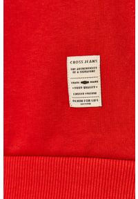 Cross Jeans Bluza męska kolor czerwony z kapturem gładka. Okazja: na co dzień. Typ kołnierza: kaptur. Kolor: czerwony. Wzór: gładki. Styl: casual #2