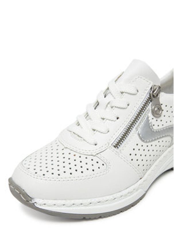 Rieker Sneakersy N4340-80 Biały. Kolor: biały. Materiał: skóra