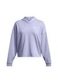 Damska bluza oversize z kapturem Under Armour Rival Terry. Typ kołnierza: kaptur. Kolor: fioletowy, biały, wielokolorowy. Sport: fitness