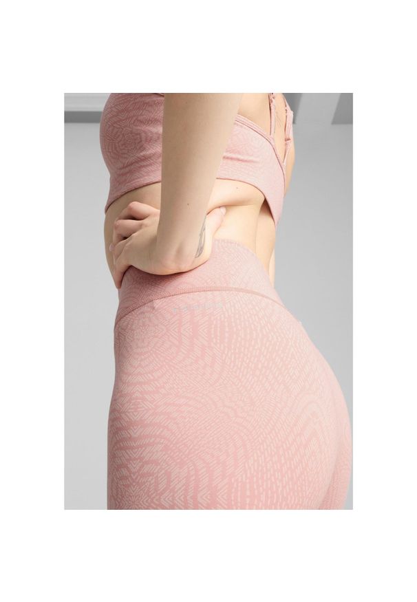 Puma - Damskie legginsy 7/8 z wysokim stanem MOVE CLOUDSPUN PUMA Rose Quartz Pink. Stan: podwyższony. Kolor: różowy. Materiał: materiał