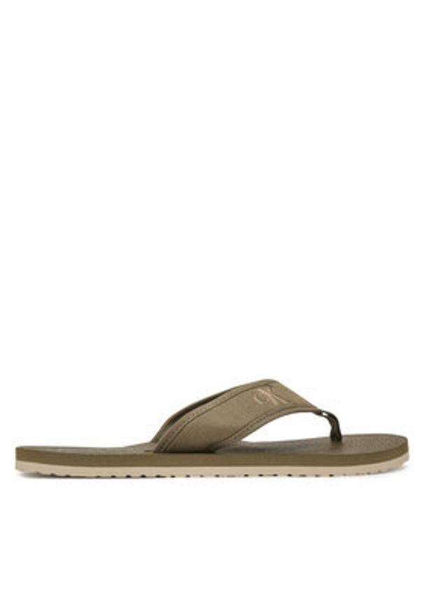 Calvin Klein Jeans Japonki Thong+ Cv YM0YM01235 Khaki. Kolor: brązowy. Materiał: materiał