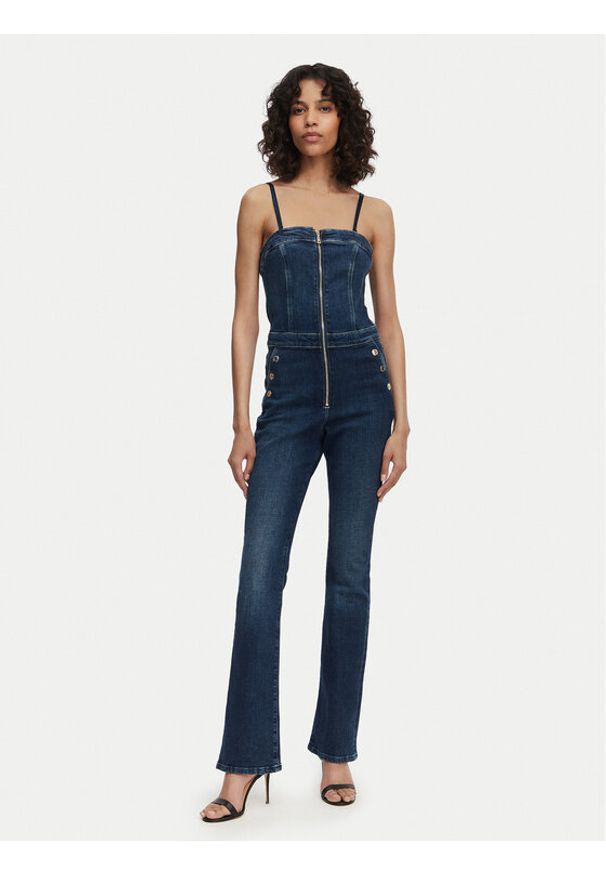 Guess Kombinezon W6RD0I D6883 Niebieski Regular Fit. Kolor: niebieski. Materiał: bawełna