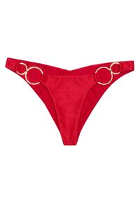 BEACH BUNNY - Dół od bikini Nadia Midi. Kolor: czerwony. Wzór: aplikacja