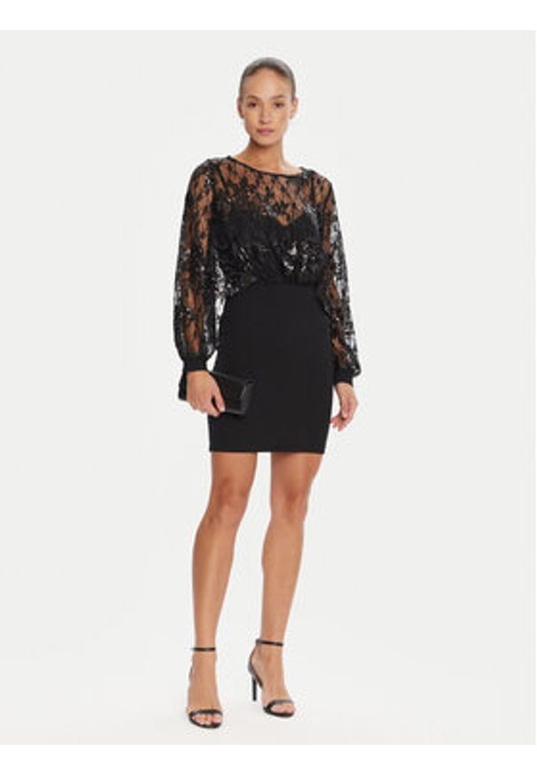 Rinascimento Sukienka koktajlowa CFC0125098003 Czarny Regular Fit. Kolor: czarny. Materiał: syntetyk. Styl: wizytowy