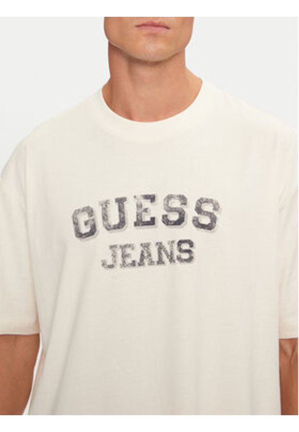Guess T-Shirt M4BI78 K8FQ4 Écru Oversize. Materiał: bawełna