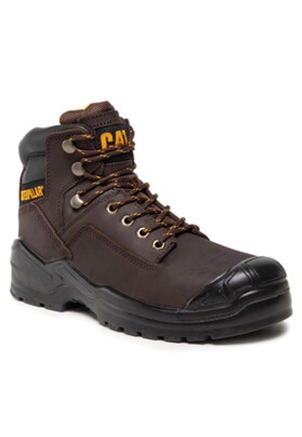 CAT Footwear Trapery Striver Bump St S3 P725098 Brązowy. Kolor: brązowy. Materiał: skóra, nubuk