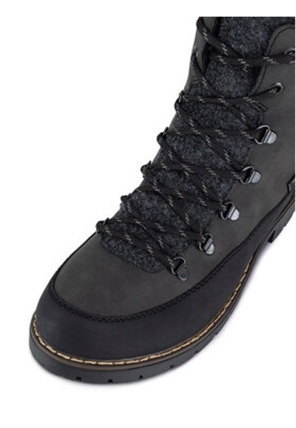 Rieker Trzewiki Y9101-45 Szary. Kolor: szary. Materiał: materiał