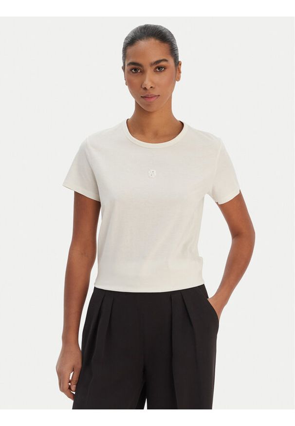 BOSS T-Shirt Eventsa12 50563282 Beżowy Regular Fit. Kolor: beżowy. Materiał: bawełna