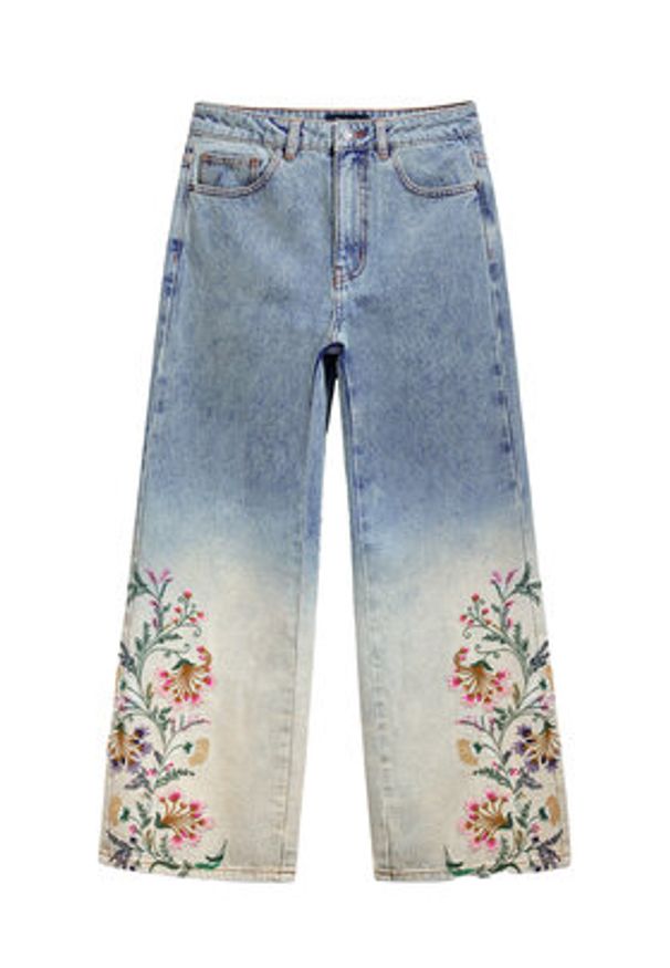 Desigual Jeansy Texas 25SWDD01 Niebieski Straight Fit. Kolor: niebieski