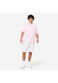DOMYOS - Koszulka z krótkim rękawem męska Domyos Gym & Pilates. Kolor: fioletowy. Materiał: tkanina, bawełna, elastan, materiał, prążkowany. Długość rękawa: krótki rękaw. Długość: krótkie. Sport: joga i pilates #2