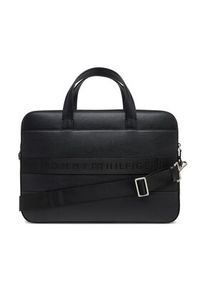 TOMMY HILFIGER - Tommy Hilfiger Torba na laptopa Th Central Computer Bag AM0AM13203 Czarny. Kolor: czarny. Materiał: skóra #4