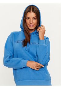 Champion Bluza Hooded Sweatshirt 116677 Niebieski Custom Fit. Kolor: niebieski. Materiał: bawełna, syntetyk