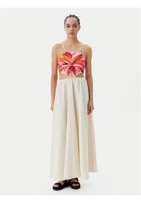 Maaji Sukienka letnia Sunrise PT2530CLD001 Beżowy Regular Fit. Kolor: beżowy. Materiał: len. Sezon: lato