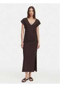 only - ONLY Sukienka codzienna Onlmara 15357675 Brązowy ciemny Regular Fit. Okazja: na co dzień. Kolor: brązowy. Materiał: bawełna. Typ sukienki: proste. Styl: casual #1