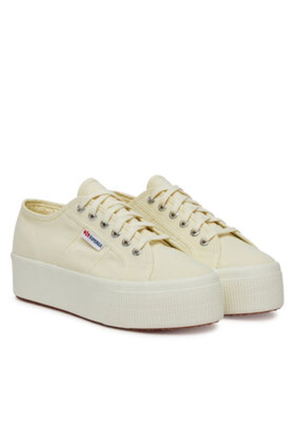 Superga Tenisówki Platform S9111LW Beżowy. Kolor: beżowy. Materiał: materiał. Obcas: na platformie