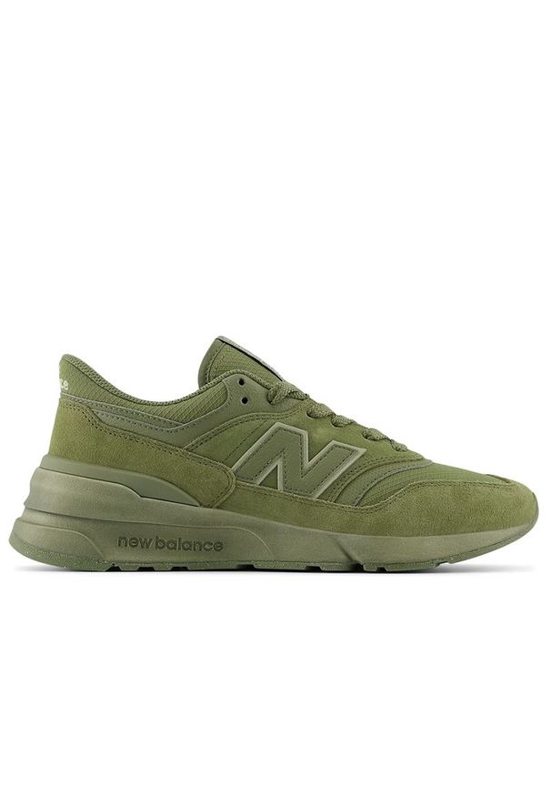 Buty New Balance U997RMF - zielone. Okazja: na co dzień. Kolor: zielony. Materiał: guma, skóra, syntetyk, materiał. Szerokość cholewki: normalna