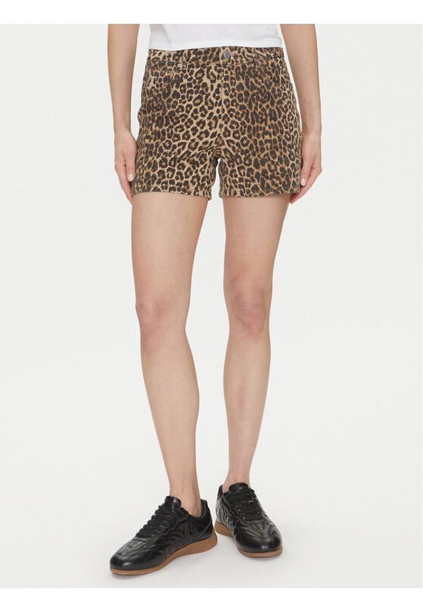 Vero Moda Szorty jeansowe Tess 10329962 Brązowy Regular Fit. Kolor: brązowy. Materiał: bawełna