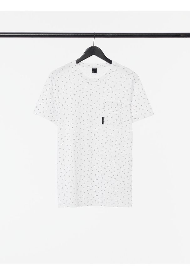 outhorn - T-shirt z nadrukiem męski. Okazja: na co dzień. Materiał: bawełna, jersey, dzianina, materiał. Wzór: nadruk. Styl: casual