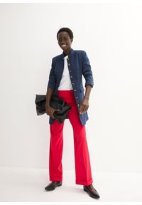 bonprix - Długi żakiet. Typ kołnierza: kołnierzyk stójkowy. Kolor: niebieski. Długość: długie. Styl: klasyczny #3