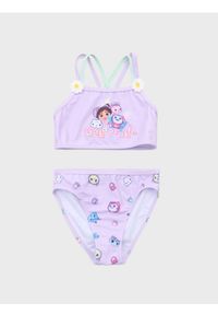 Sinsay - Dwuczęściowy strój kąpielowy z kwiatkami 3D Gabby's Dollhouse - fioletowy. Kolor: fioletowy. Wzór: kwiaty #1