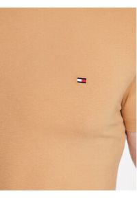 TOMMY HILFIGER - Tommy Hilfiger T-Shirt MW0MW10800 Beżowy Slim Fit. Kolor: beżowy. Materiał: bawełna
