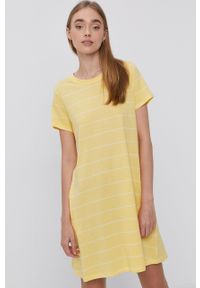 only - Only - Sukienka bawełniana. Kolor: żółty. Materiał: bawełna. Długość rękawa: krótki rękaw. Typ sukienki: rozkloszowane #5