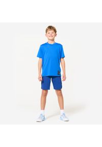Decathlon - Koszulka z krótkim rękawem dziecięca Domyos. Kolor: niebieski. Materiał: poliester, materiał. Długość rękawa: krótki rękaw. Długość: krótkie #2