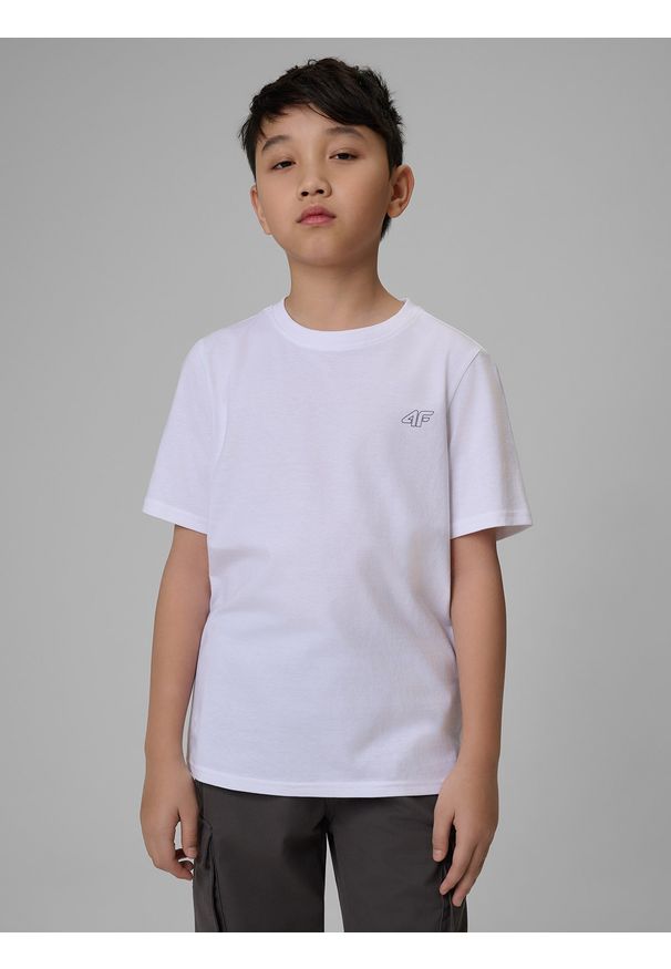 4f - 4F T-shirt gładki (2-pack) chłopięcy - multikolor 134/140 (8-10 lat). Okazja: na co dzień, na uczelnię. Kolor: wielokolorowy. Materiał: bawełna, jeans, materiał, dresówka. Wzór: gładki. Sezon: lato. Styl: casual