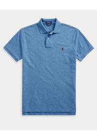 Ralph Lauren - RALPH LAUREN - Niebieska koszulka polo Slim Fit Mesh. Typ kołnierza: polo. Kolor: niebieski. Materiał: mesh. Długość: długie. Wzór: haft, ze splotem #4