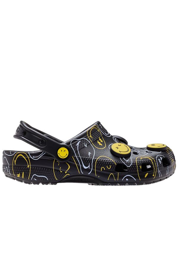 Crocs - Klapki unisex SmileyWorld Classic Clog 211693-90H - czarne. Kolor: czarny. Materiał: materiał. Sezon: lato