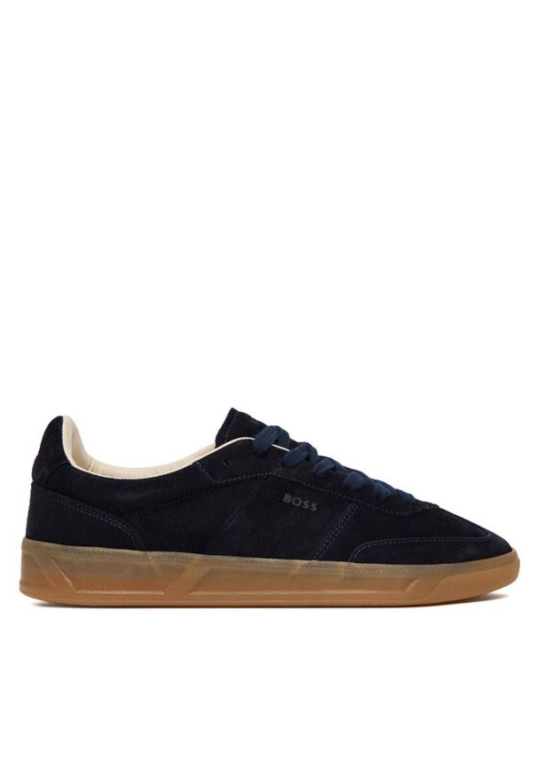 BOSS Sneakersy Brenta 50536645 Granatowy. Kolor: niebieski. Materiał: skóra, zamsz